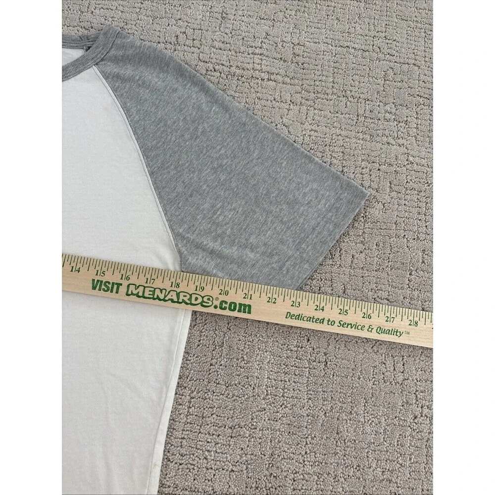 Faded Glory Grey/white Shirt Tee Short Sleeve Men Small 34/36